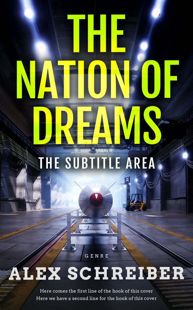 Front view of Yellow Green #34211 - Premade Science Fiction Book Cover | BookCoverZone