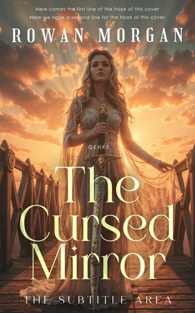 Front view of Yellow Metal #34224 - Premade Fantasy Book Cover | BookCoverZone