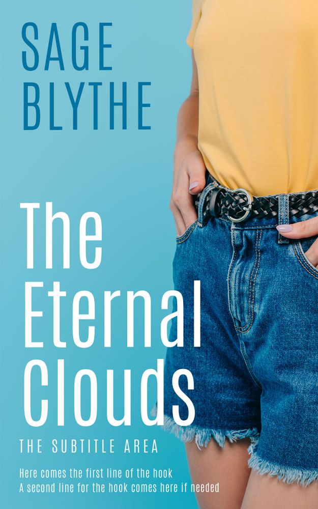 Front view of Fountain Blue #35252 - Premade  Book Cover | BookCoverZone