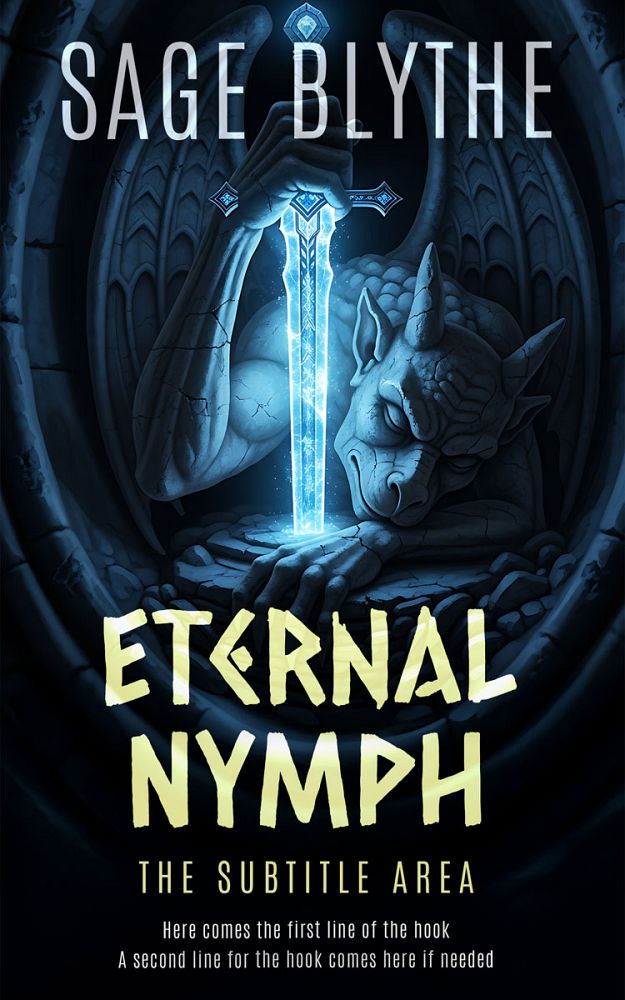 Front view of Ebony #35299 - Premade Fantasy Book Cover | BookCoverZone