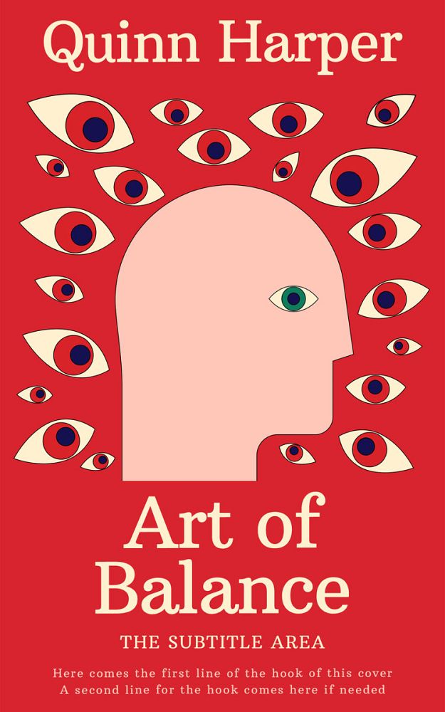 Front view of Alizarin Crimson #35364 - Premade Abstract Book Cover | BookCoverZone