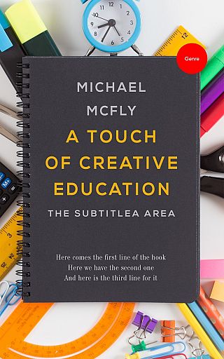 3D mockup of Calico #3407 - Premade Education Book Cover | BookCoverZone