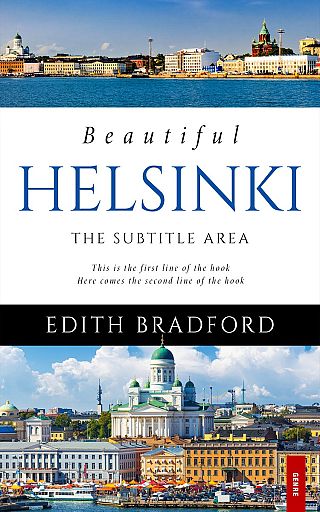 3D mockup of Hippie Blue #5334 - Premade Travel Book Cover | BookCoverZone