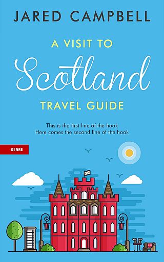 3D mockup of Picton Blue #5449 - Premade Travel Book Cover | BookCoverZone
