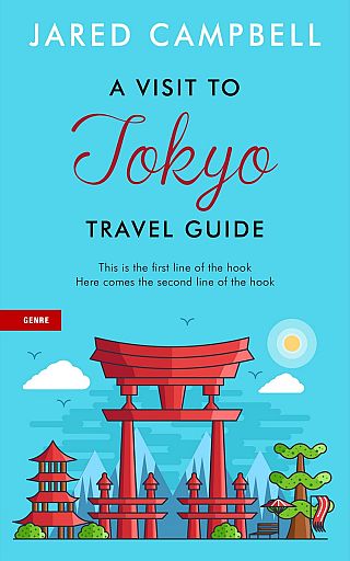 3D mockup of Picton Blue #5461 - Premade Travel Book Cover | BookCoverZone