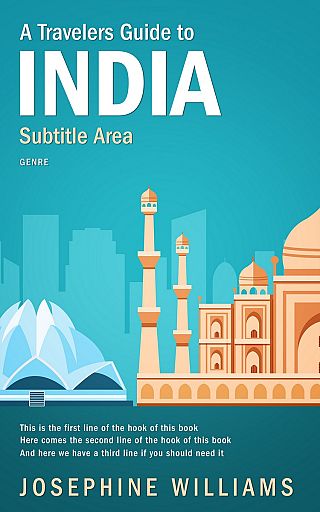 3D mockup of Eastern Blue #5494 - Premade Travel Book Cover | BookCoverZone