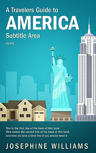3D mockup of Eastern Blue #5498 - Premade Travel Book Cover | BookCoverZone