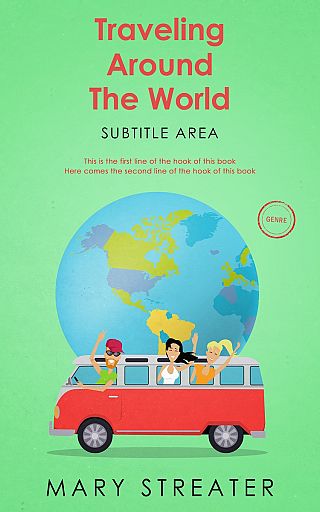 3D mockup of Algae Green #5509 - Premade Travel Book Cover | BookCoverZone