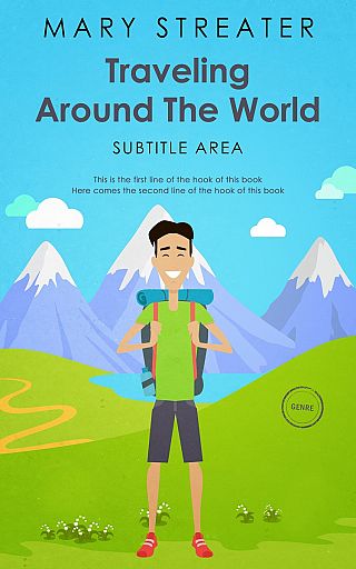3D mockup of Malibu #5510 - Premade Travel Book Cover | BookCoverZone