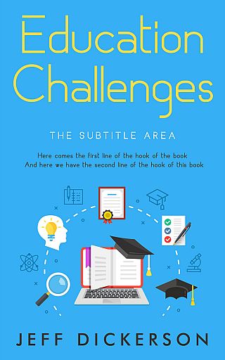 3D mockup of Picton Blue #11203 - Premade Education Book Cover | BookCoverZone