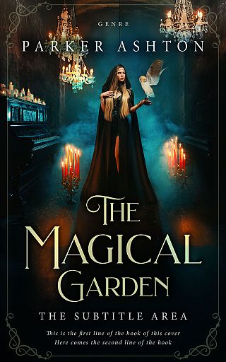 3D mockup of Black #32812 - Premade Fantasy Book Cover | BookCoverZone