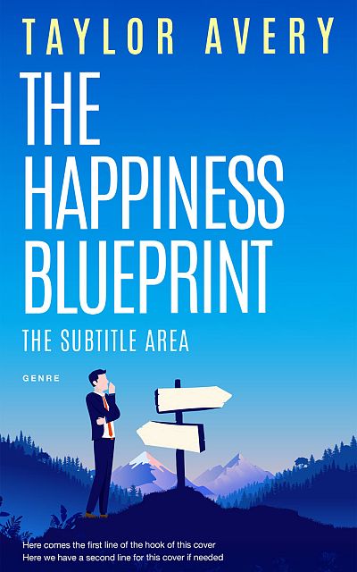 Pre Made Book Cover Curious Blue
